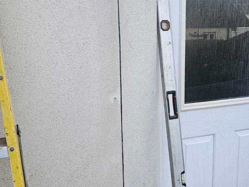 Marked line showing the process of installing conservatory
