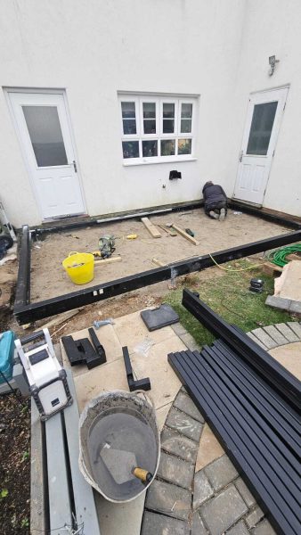 Placing the base of the conservatory