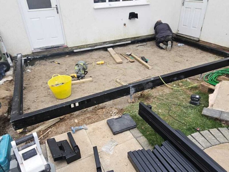 Placing the base of the conservatory