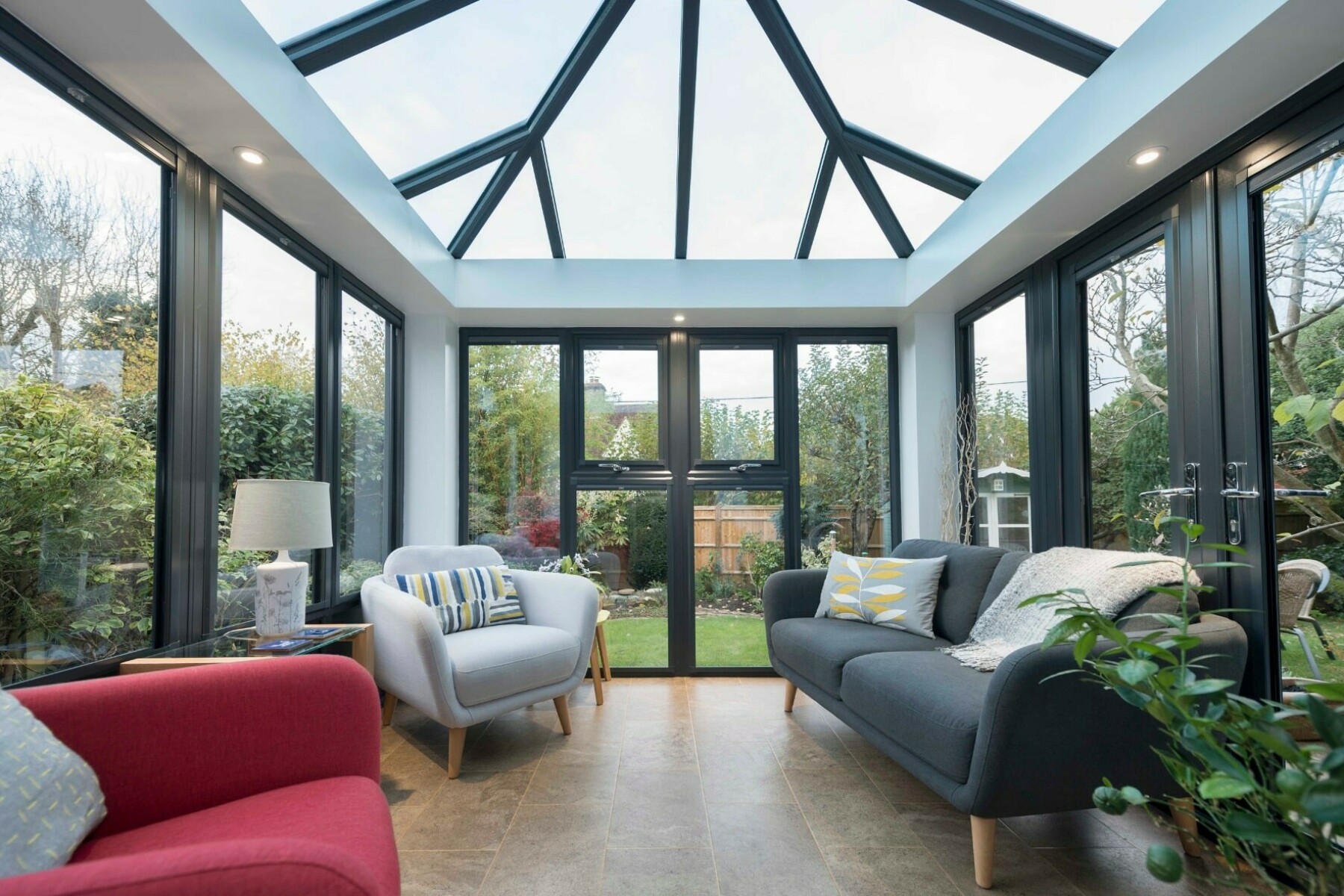 hup! glass roof extension with panoramic glazing