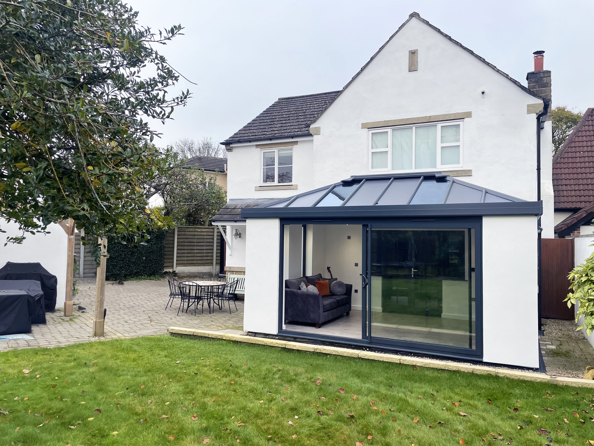 hup! hybrid roof with solid sections and shaped glazing