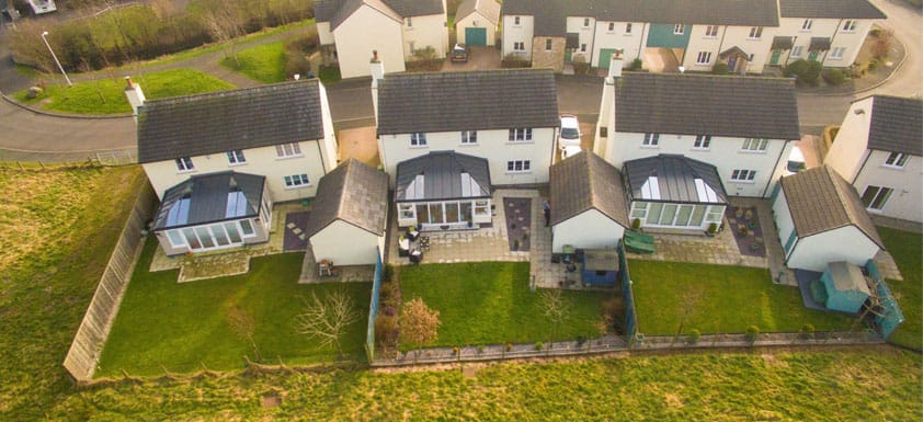 Aerial View of Three LivinRoof Conservatories